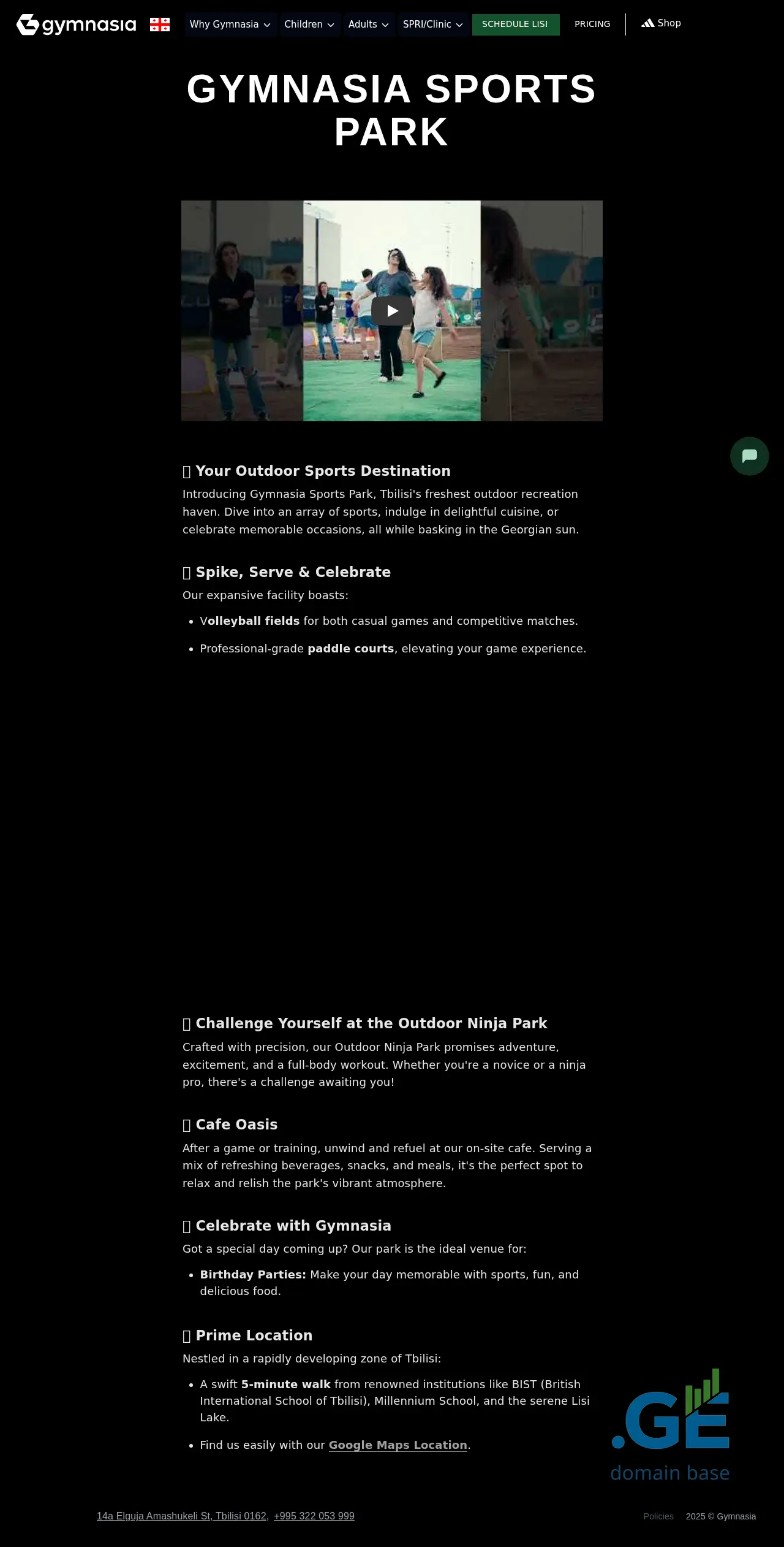 Screenshot of the site sportspark.ge