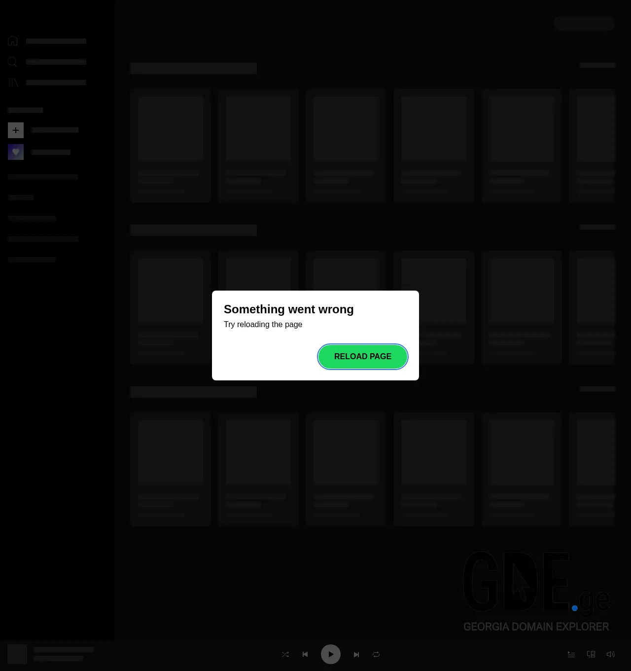 Screenshot of the site spotify.ge at 2025-12-03