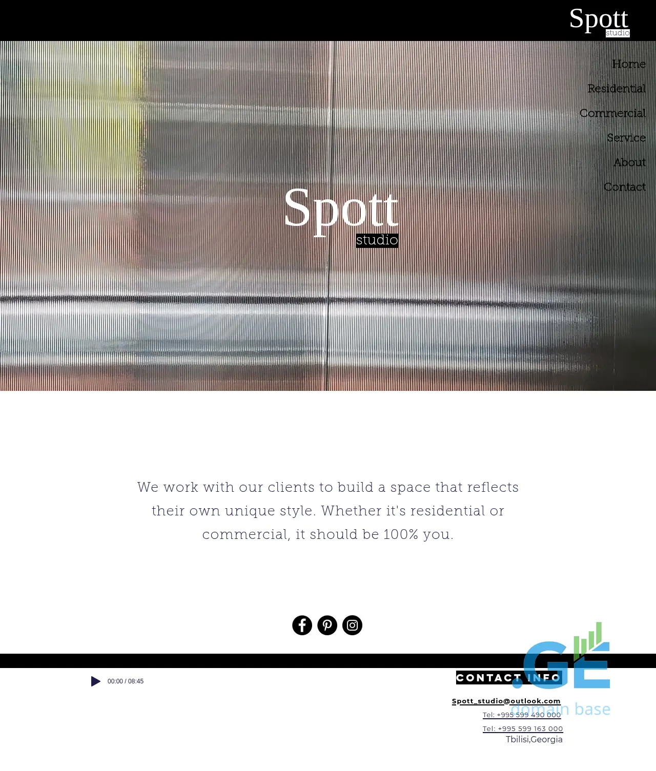 Screenshot of the site spott.ge