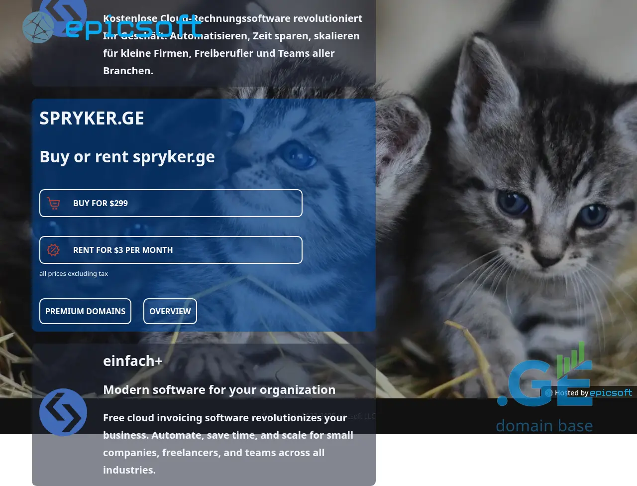Screenshot of the site spryker.ge