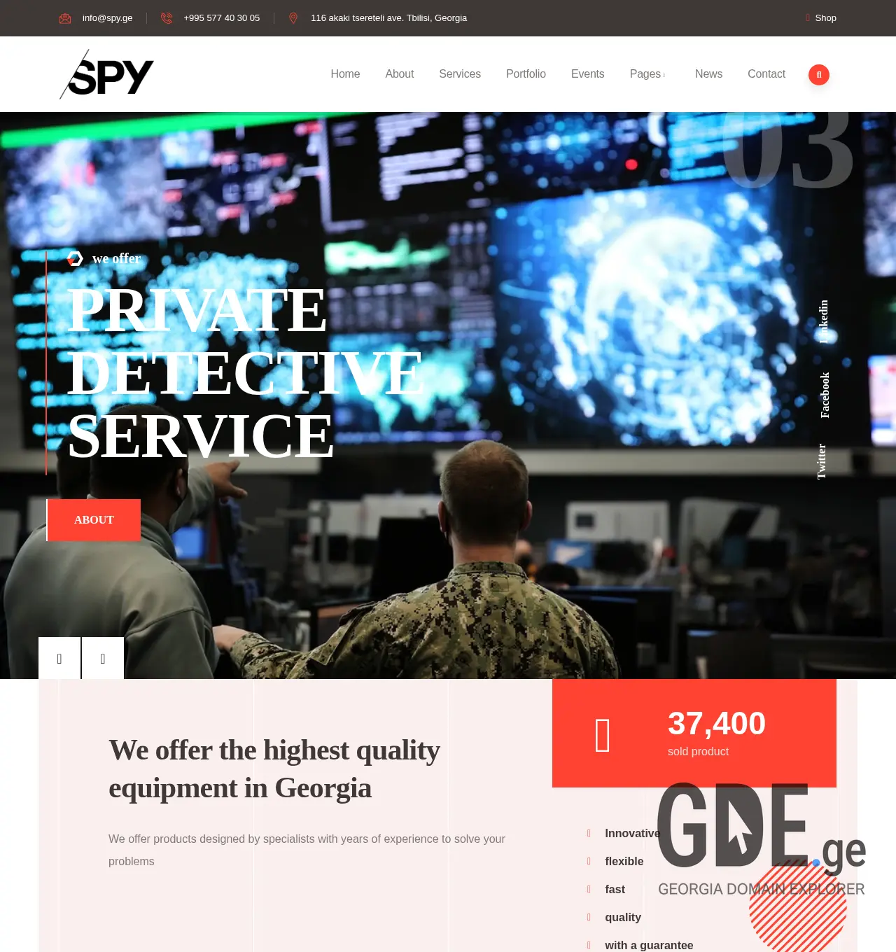 Screenshot of the site spy.ge at 2025-12-03