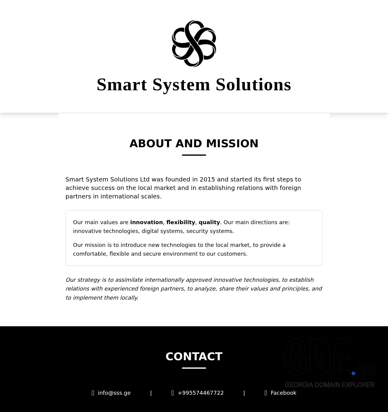 Screenshot of the site sss.ge at 2025-11-30