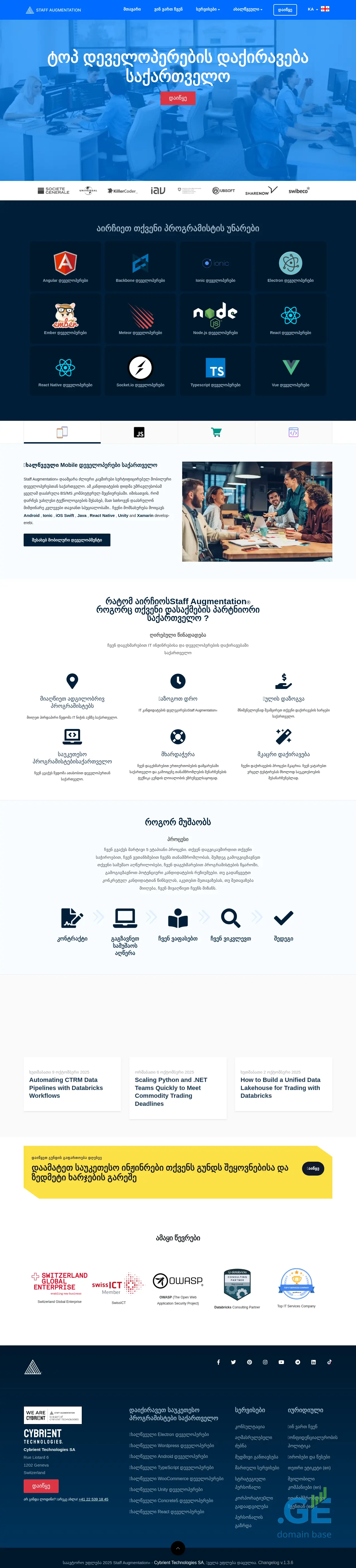 Screenshot of the site staffaugmentation.ge