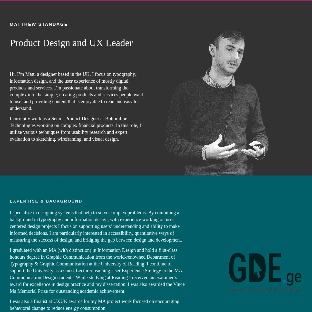 Screenshot of the site standa.ge at 2025-12-13