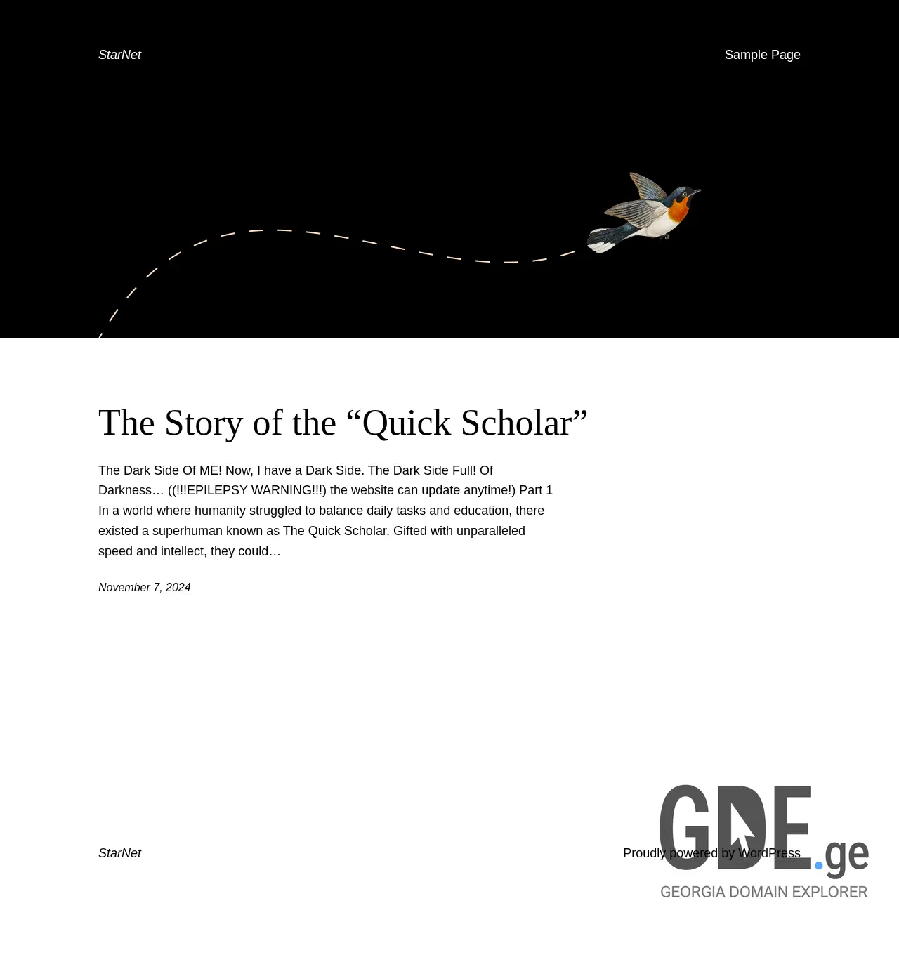 Screenshot of the site starnet.ge at 2025-12-03