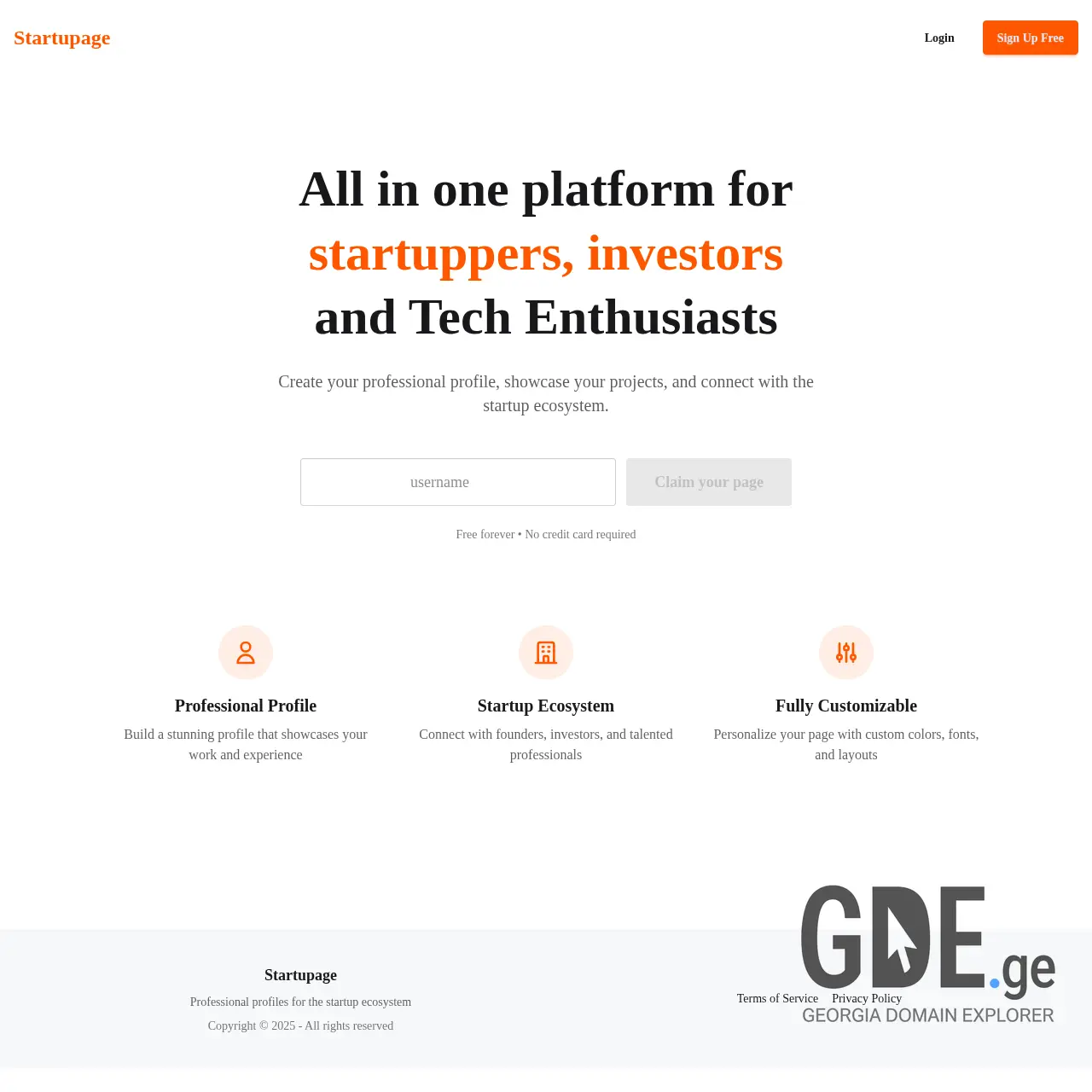 Screenshot of the site startupa.ge at 2025-12-09