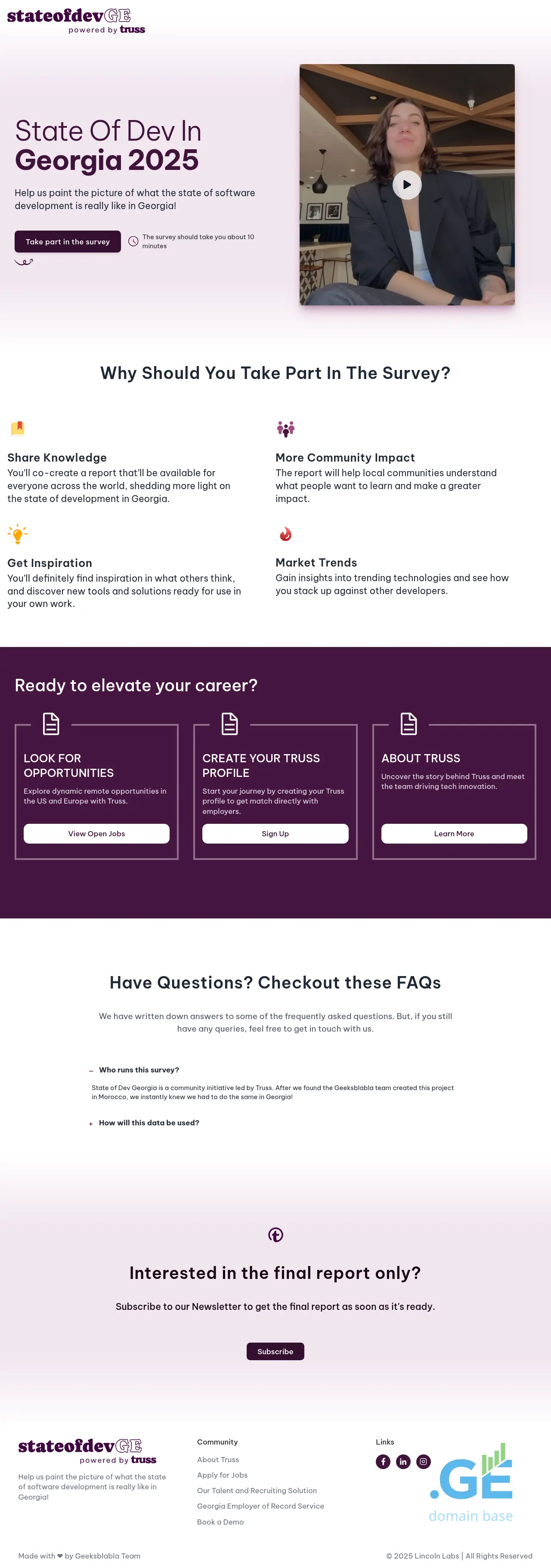 Screenshot of the site stateofdev.ge