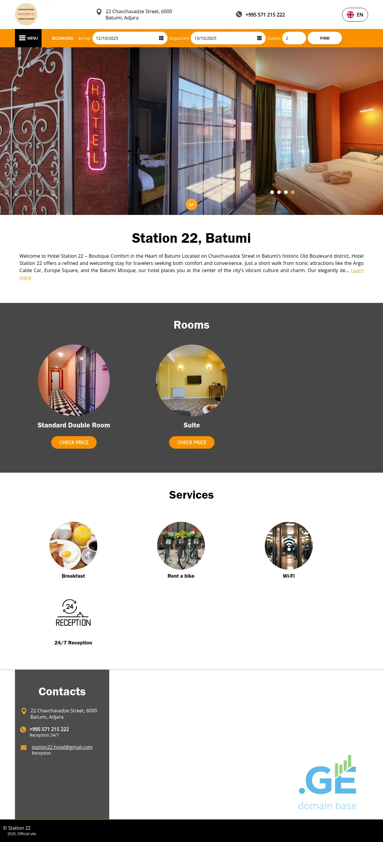 Screenshot of the site station22.ge