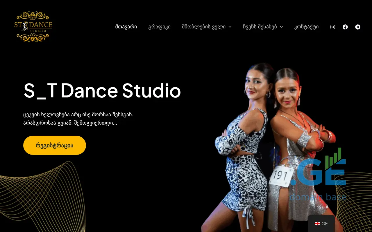 Screenshot of the site stdance.ge