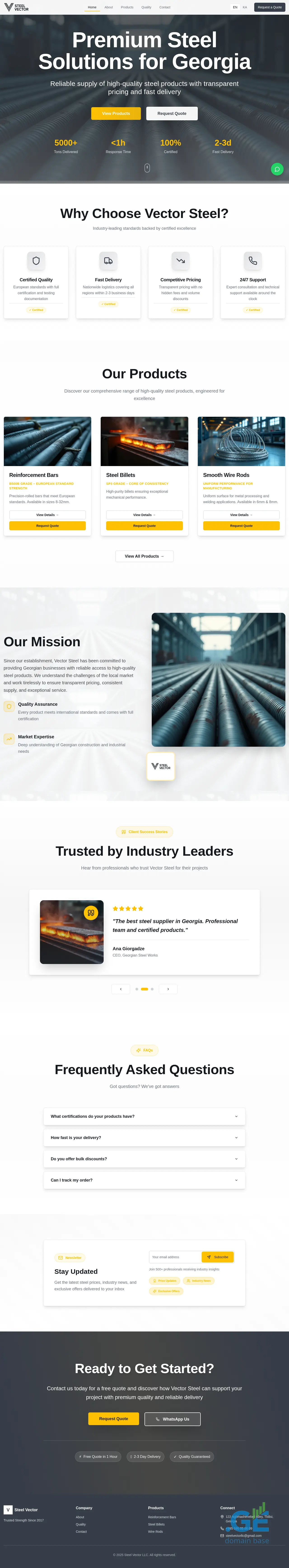 Screenshot of the site steelvector.ge