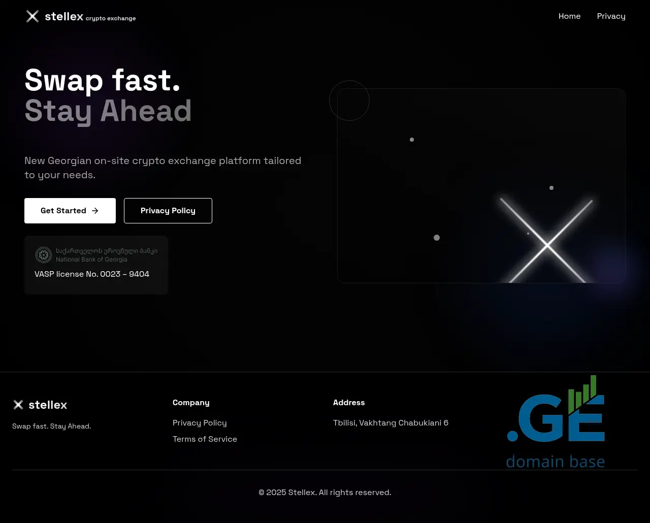 Screenshot of the site stellex.ge