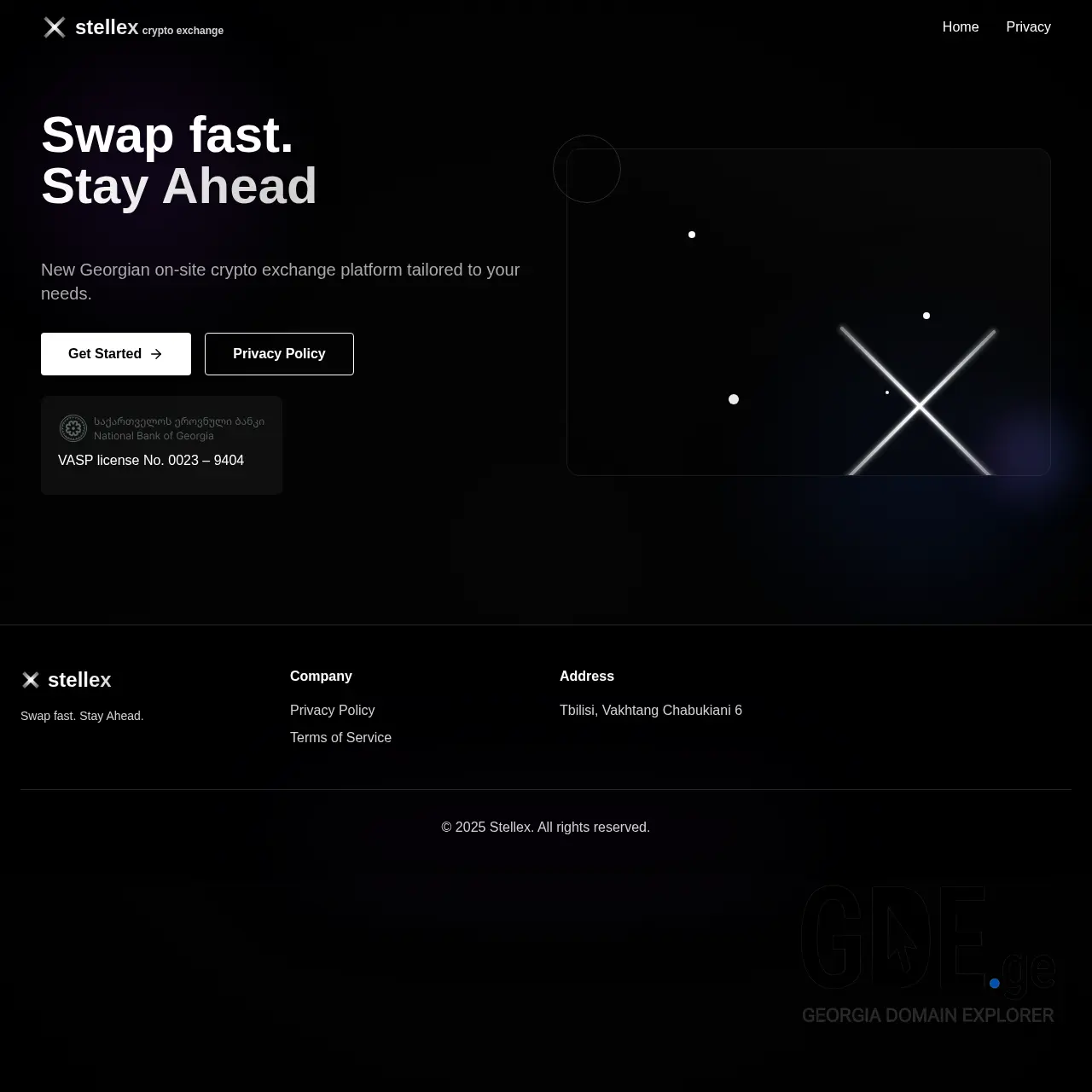 Screenshot of the site stellex.ge at 2025-12-12