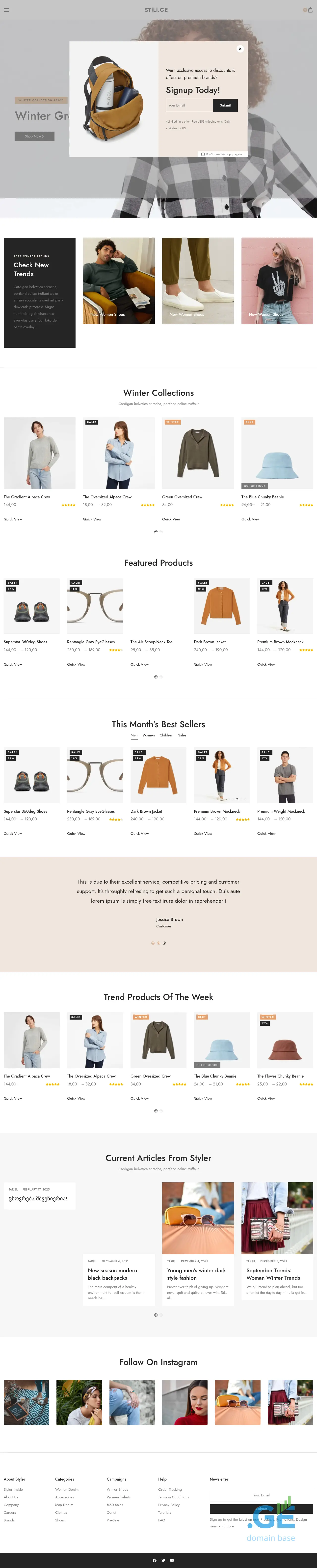 Screenshot of the site stili.ge