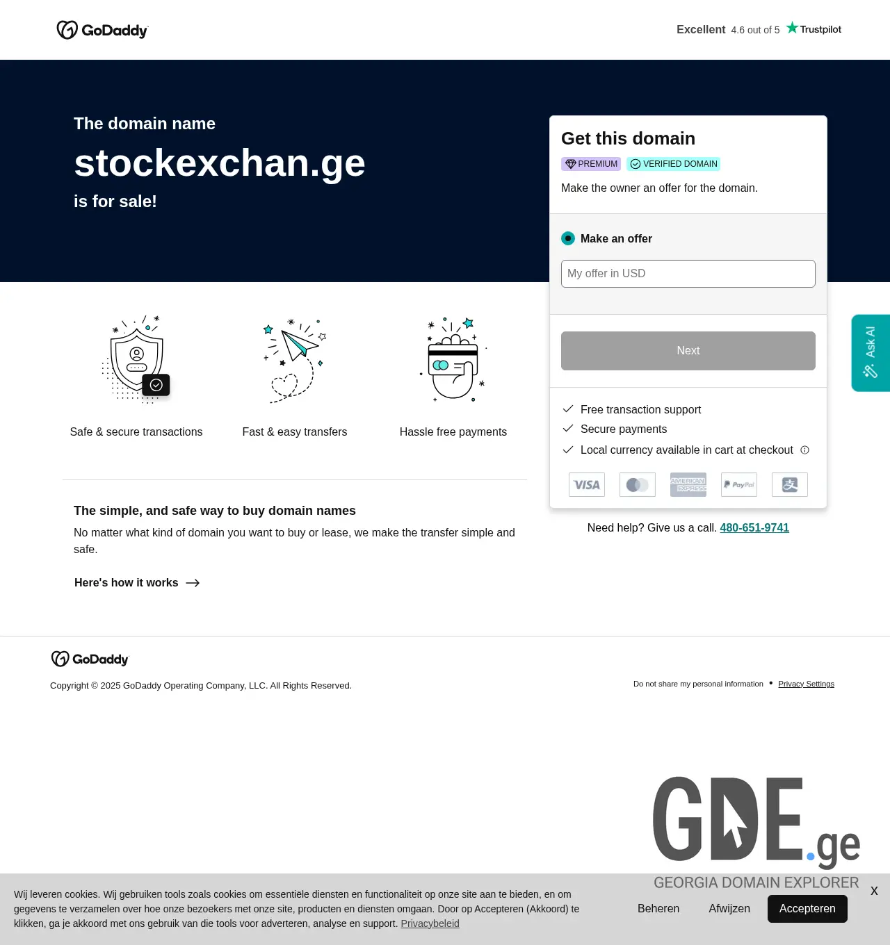 Screenshot of the site stockexchan.ge at 2025-12-03