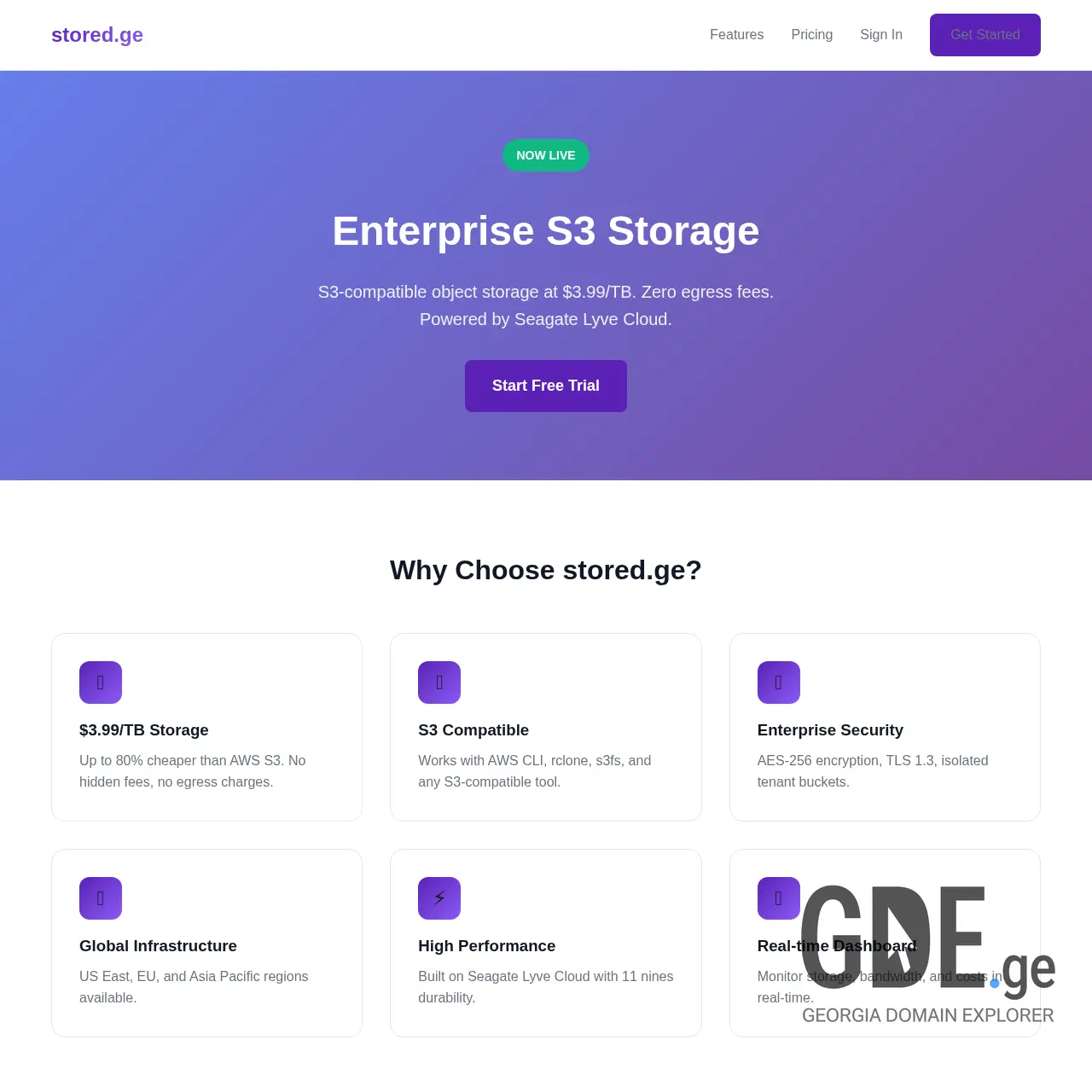 Screenshot of the site stored.ge at 2025-12-13