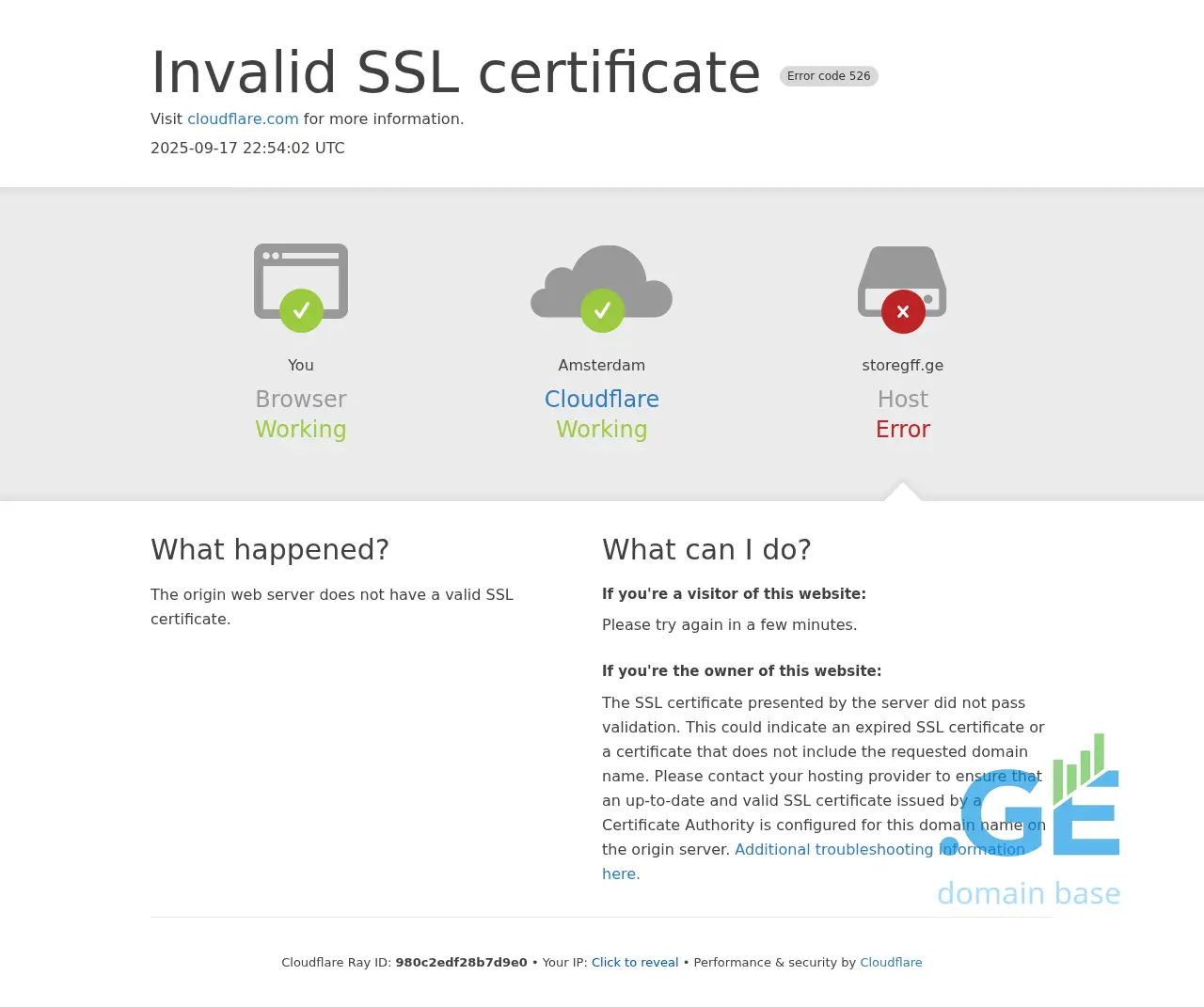 Screenshot of the site storegff.ge