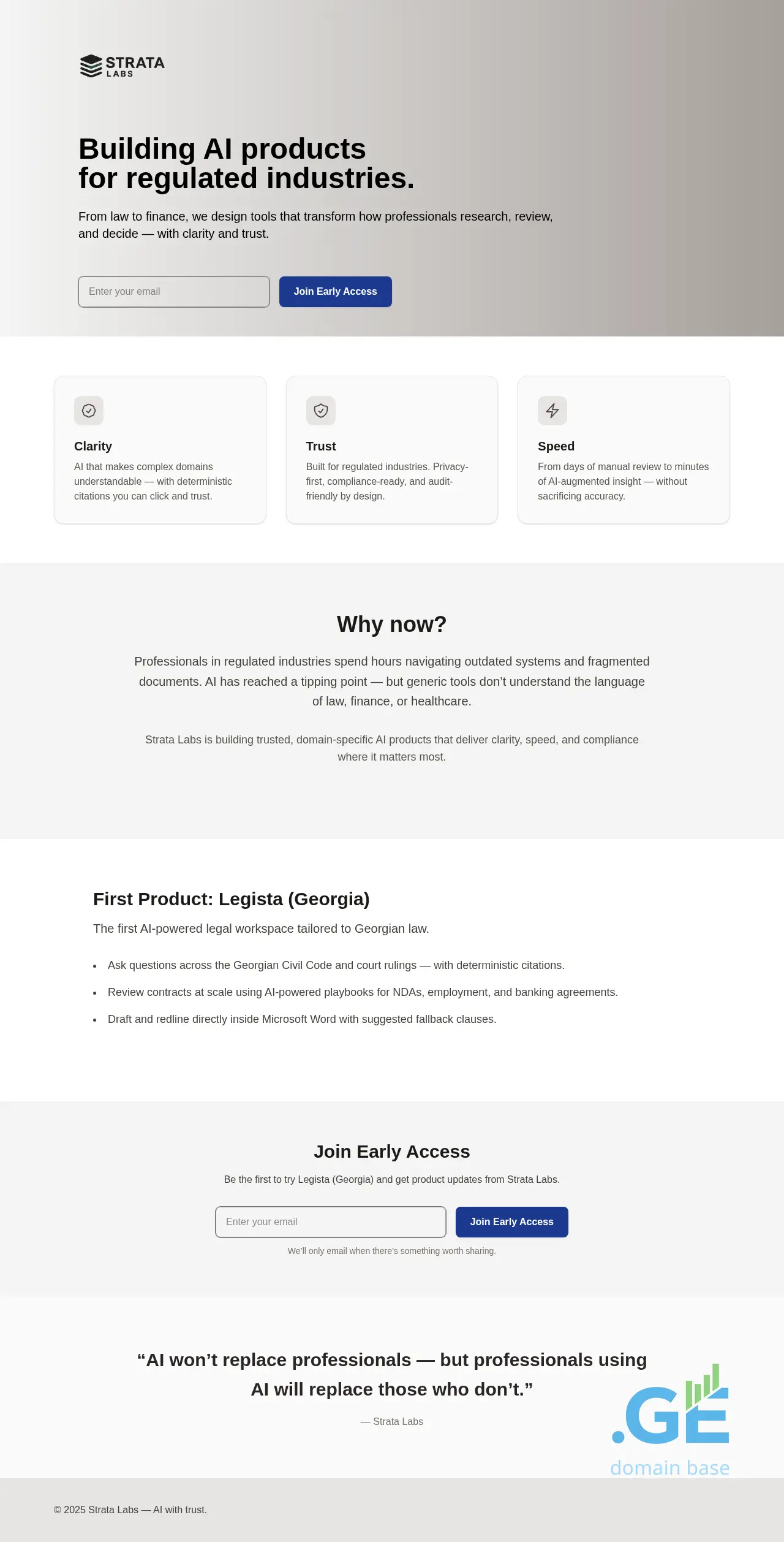 Screenshot of the site strata.ge