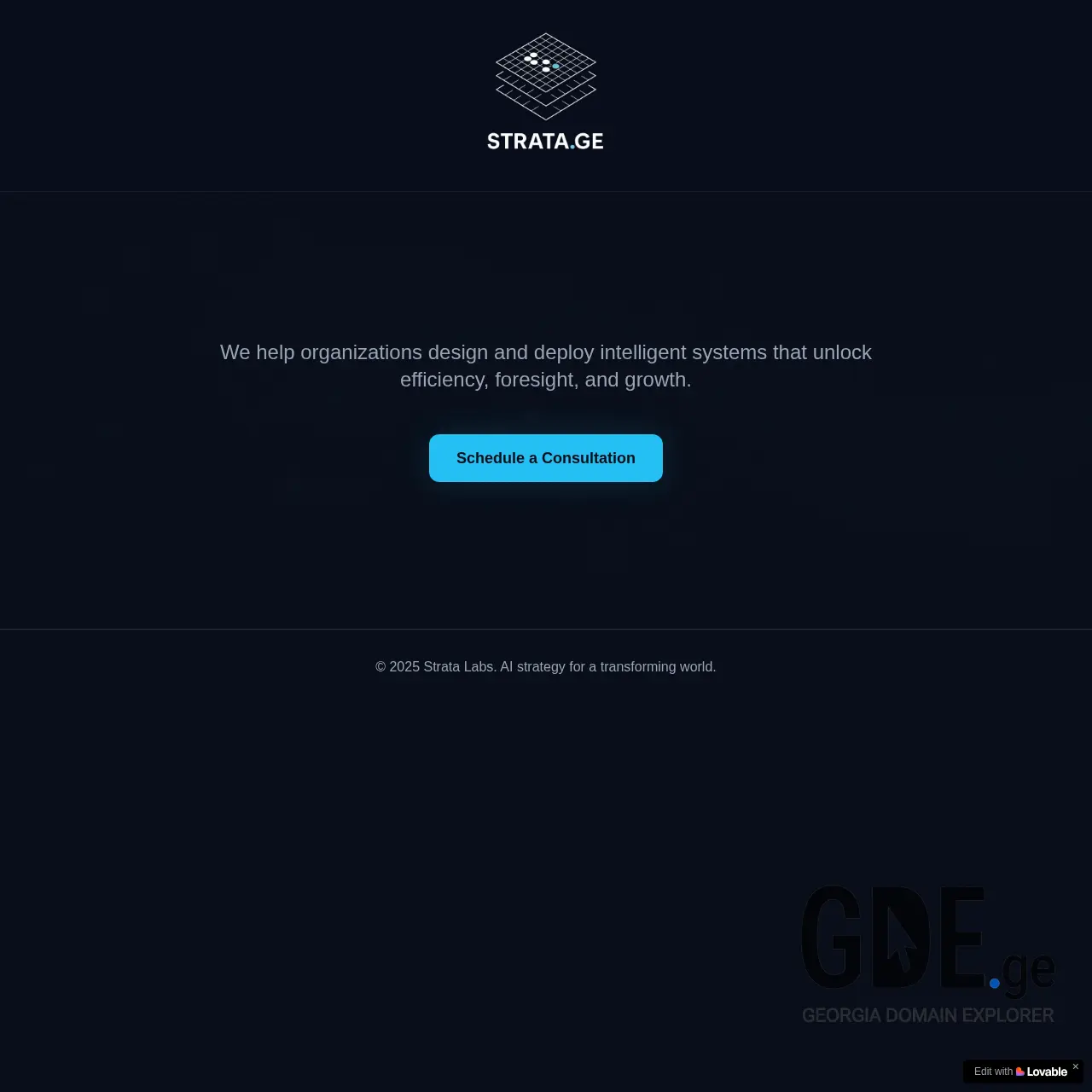 Screenshot of the site strata.ge at 2025-12-12