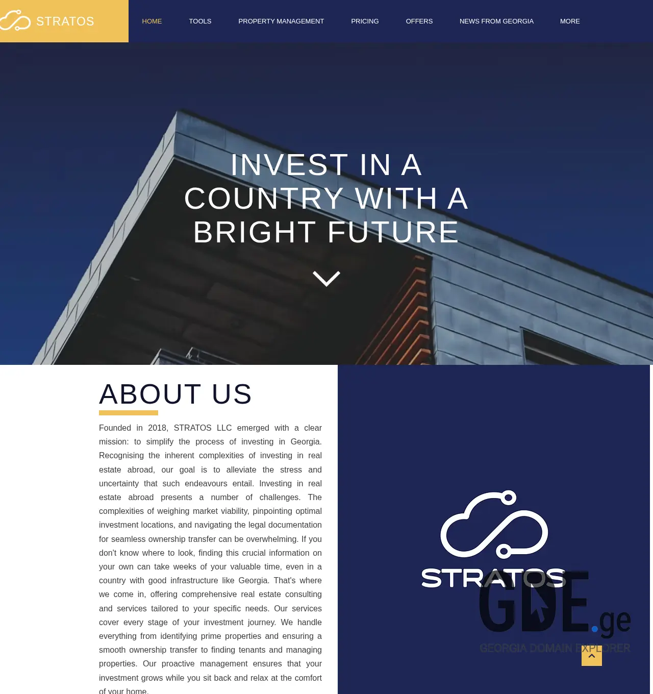 Screenshot of the site stratos.ge at 2025-12-03