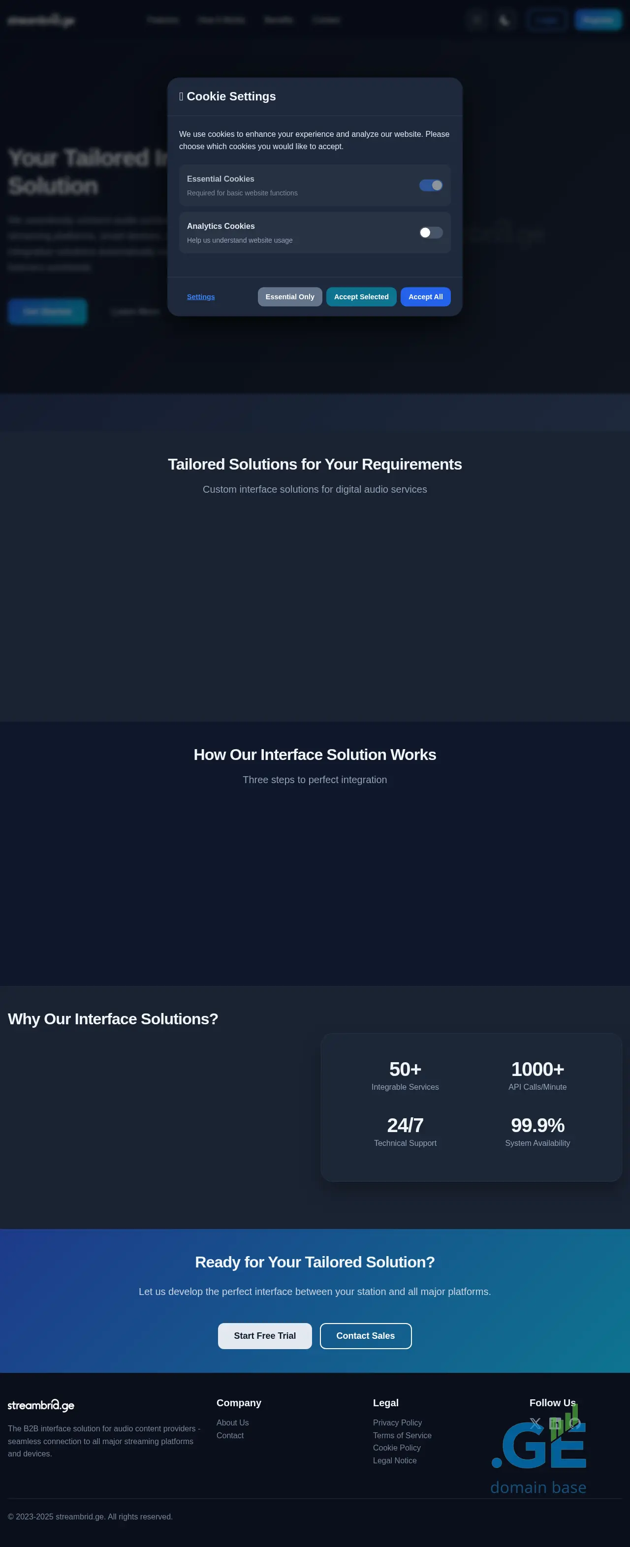 Screenshot of the site streambrid.ge at 2025-10-12