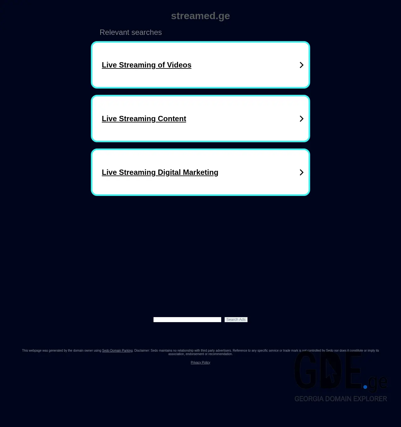 Screenshot of the site streamed.ge at 2025-12-06