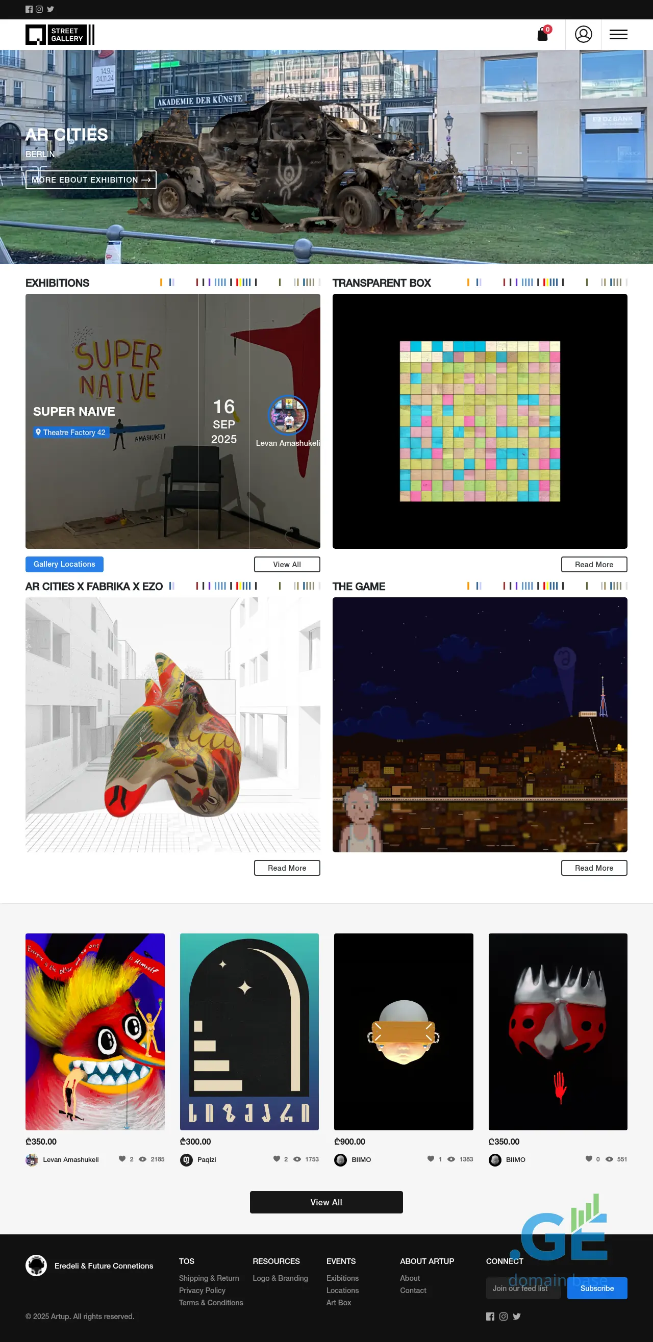 Screenshot of the site streetgallery.ge
