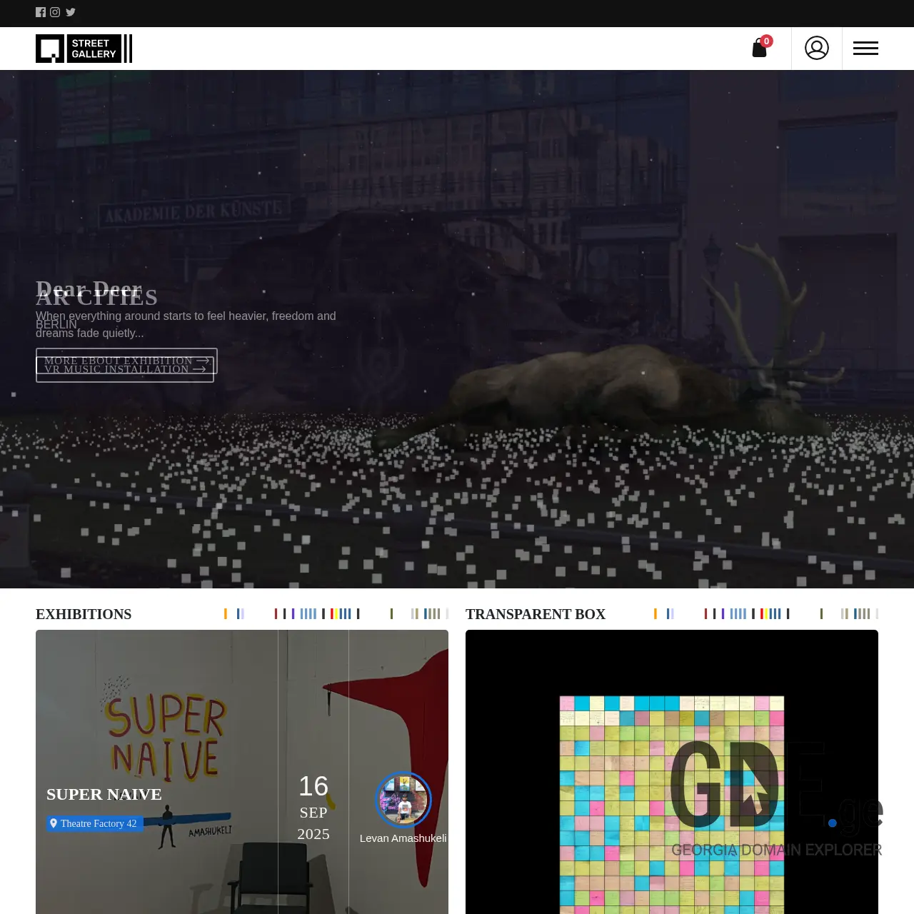 Screenshot of the site streetgallery.ge at 2025-12-13