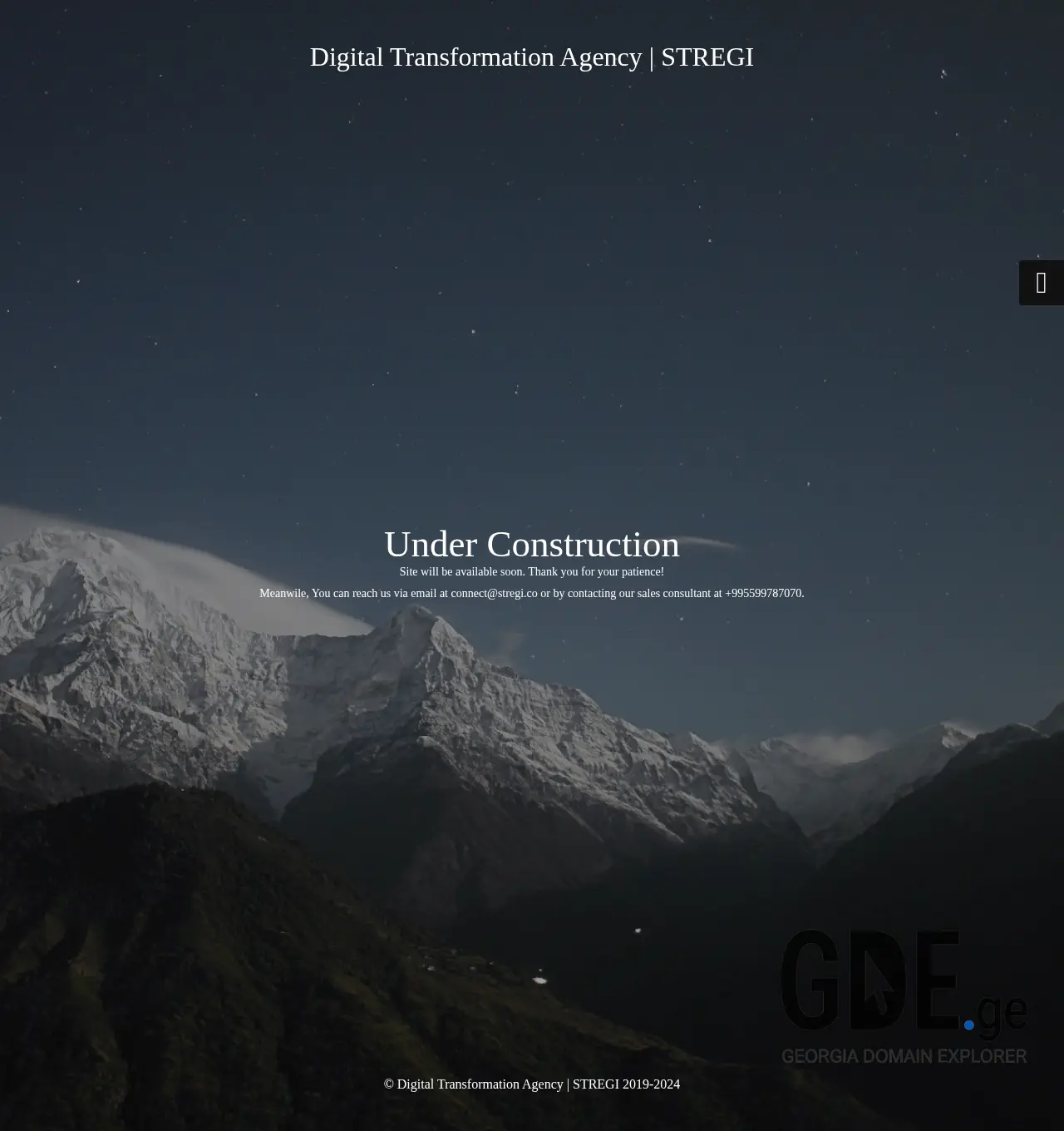 Screenshot of the site stregi.ge at 2025-12-03