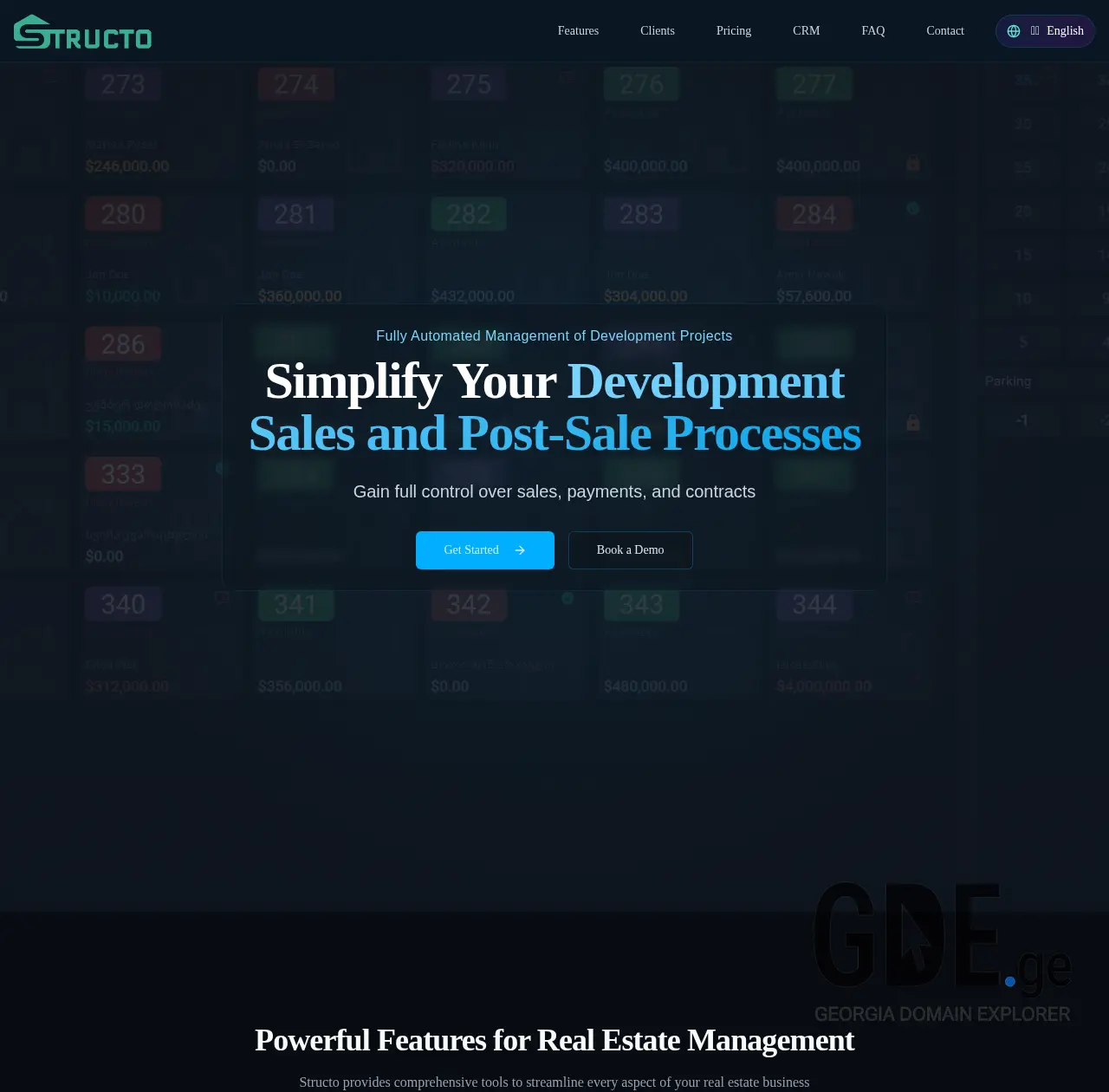 Screenshot of the site structo.ge at 2025-12-13
