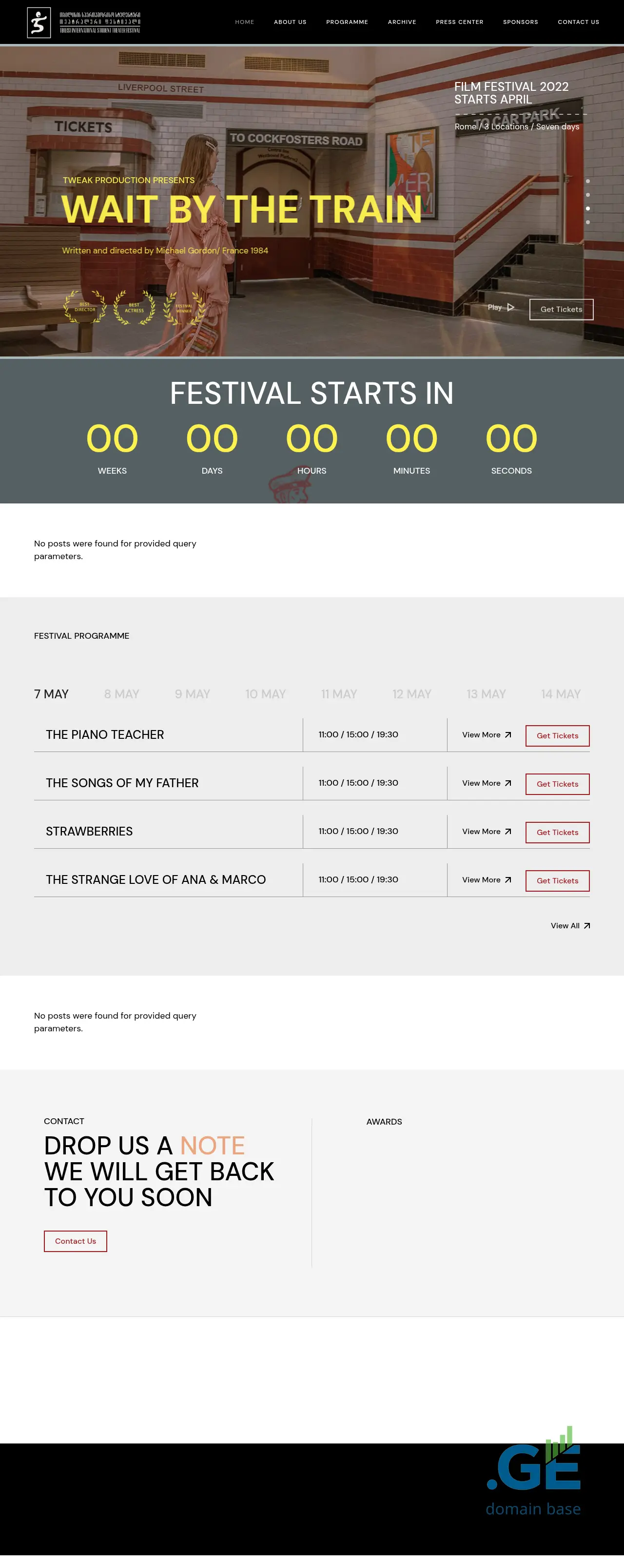 Screenshot of the site studfest.ge