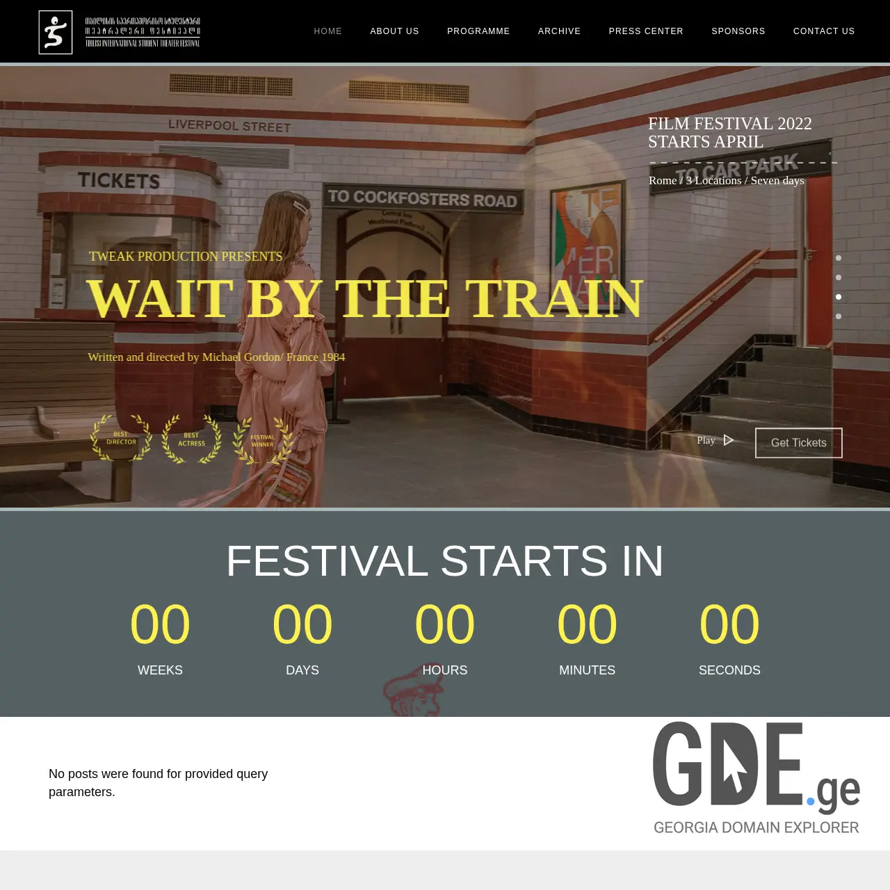 Screenshot of the site studfest.ge at 2025-12-13