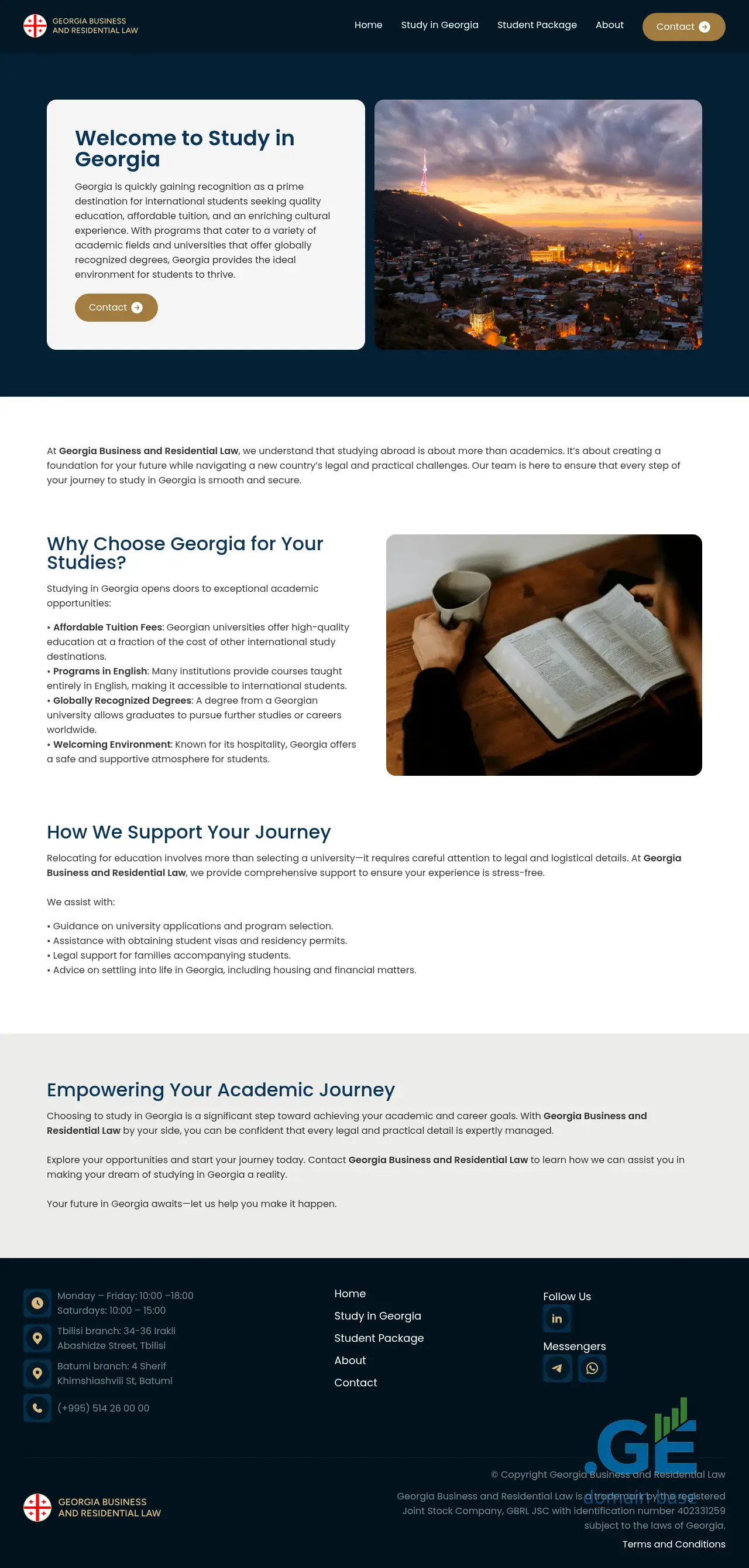 Screenshot of the site studyingeorgiaa.ge