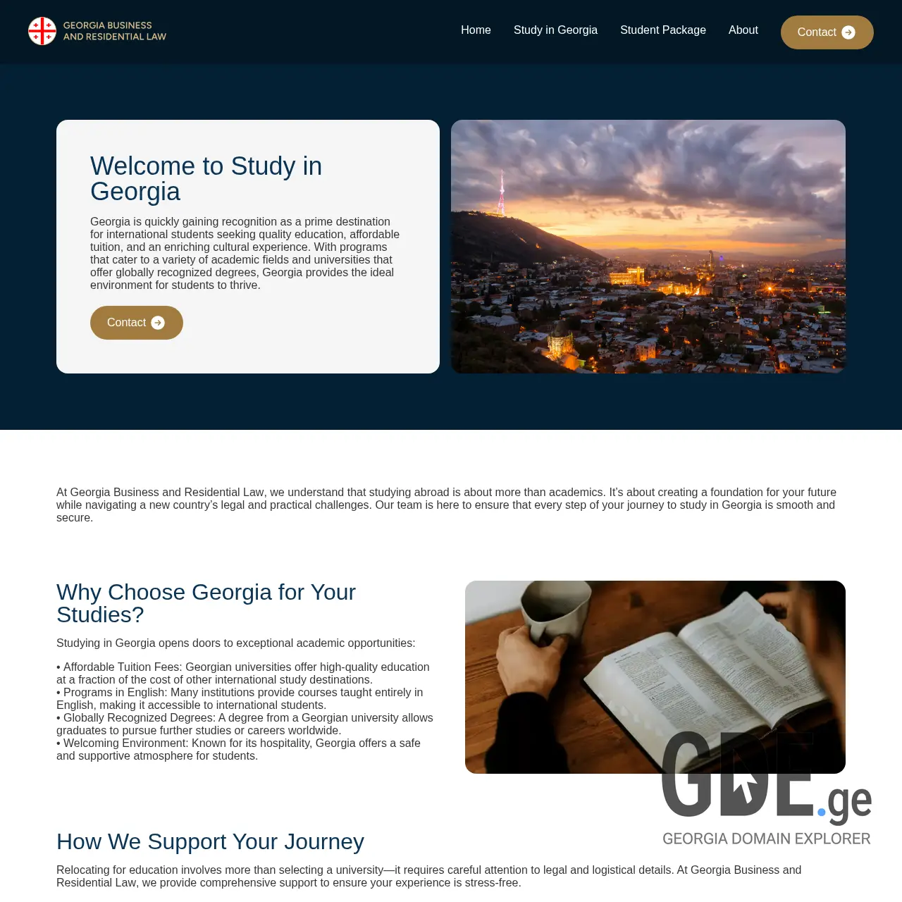 Screenshot of the site studyingeorgiaa.ge at 2025-12-13