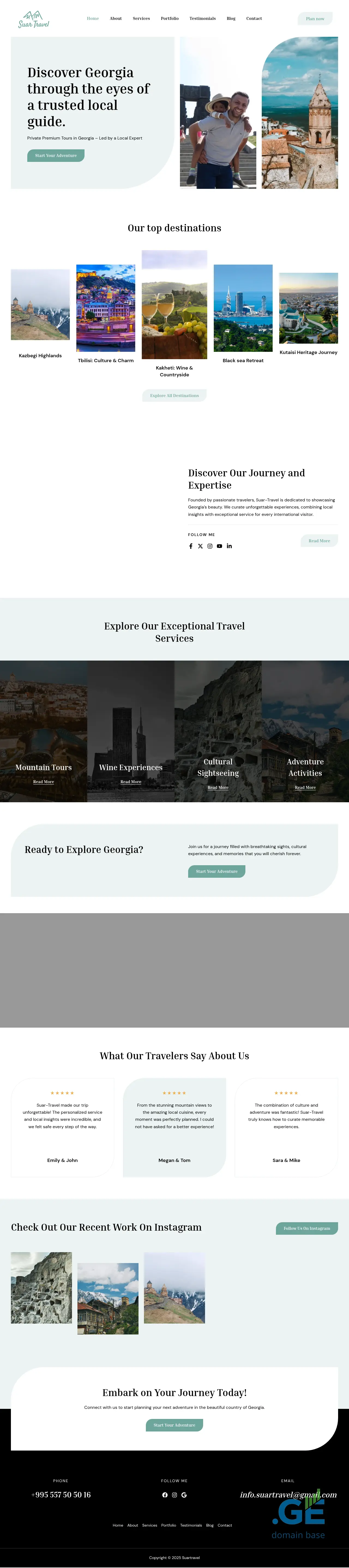 Screenshot of the site suartravel.ge