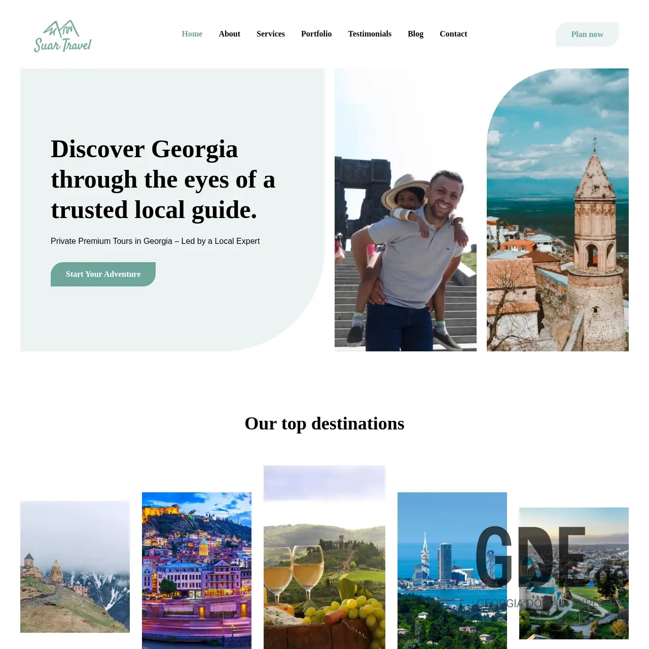 Screenshot of the site suartravel.ge at 2025-12-13