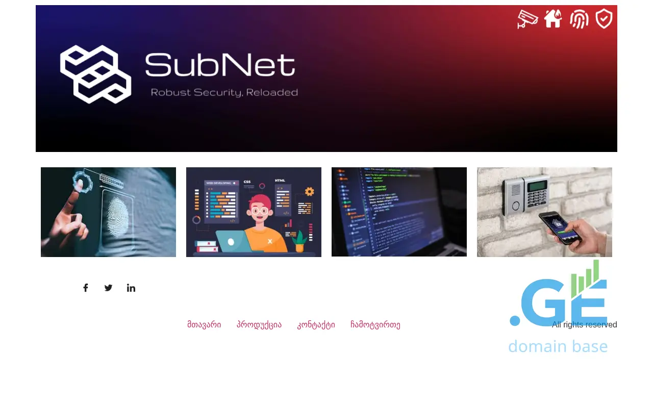Screenshot of the site subnet.ge