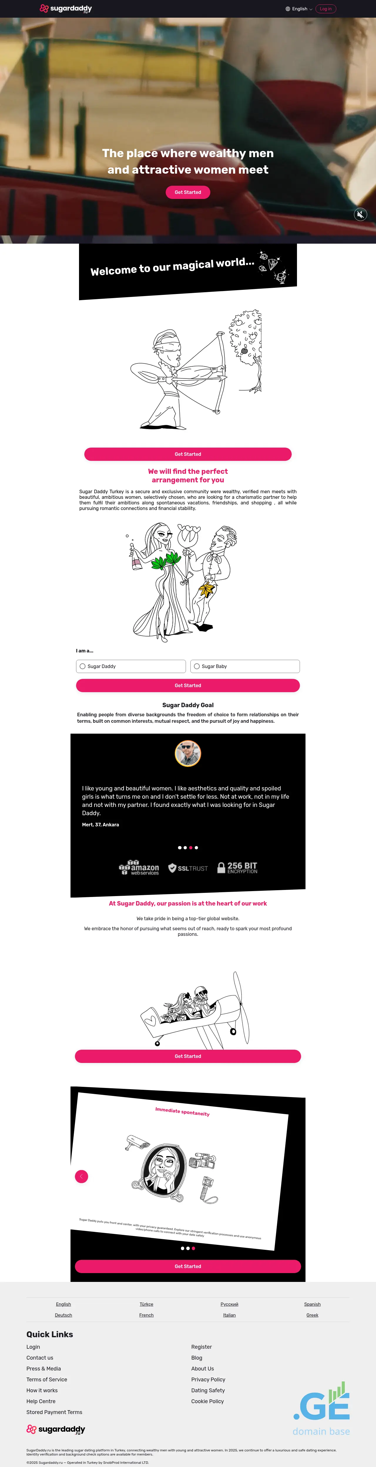 Screenshot of the site sugardaddy.ge