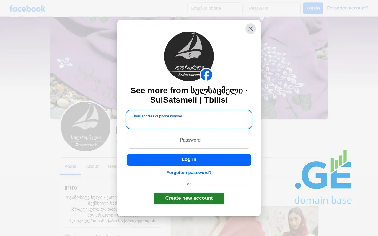 Screenshot of the site sulsatsmeli.ge