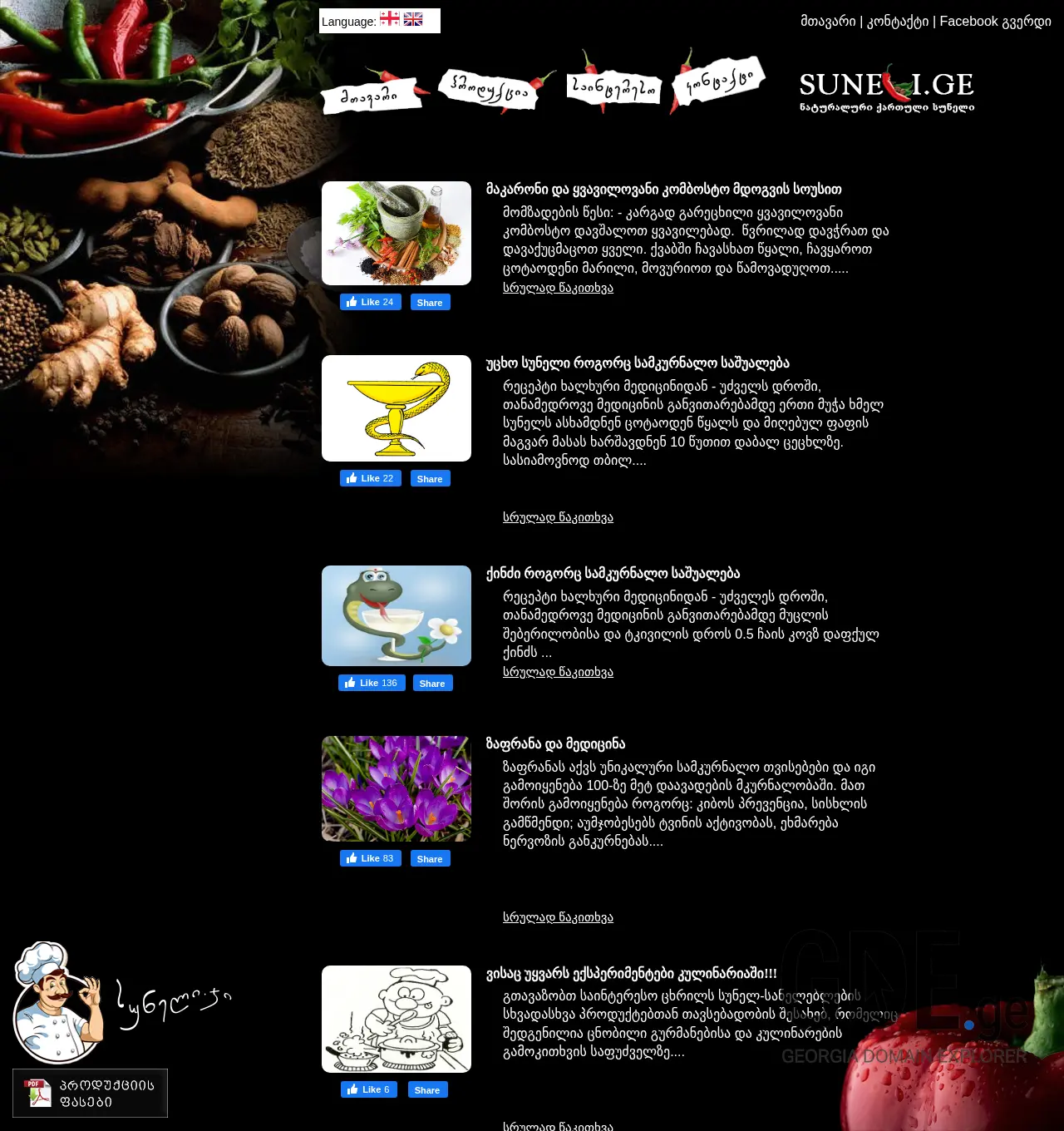 Screenshot of the site suneli.ge at 2025-12-01