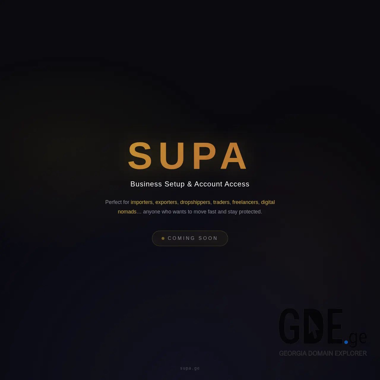 Screenshot of the site supa.ge at 2025-12-20