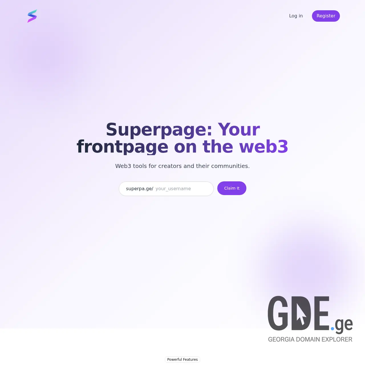 Screenshot of the site superpa.ge at 2025-12-13