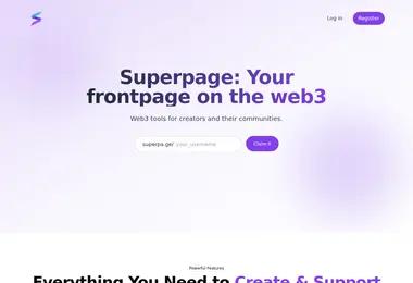 Screenshot of superpa.ge