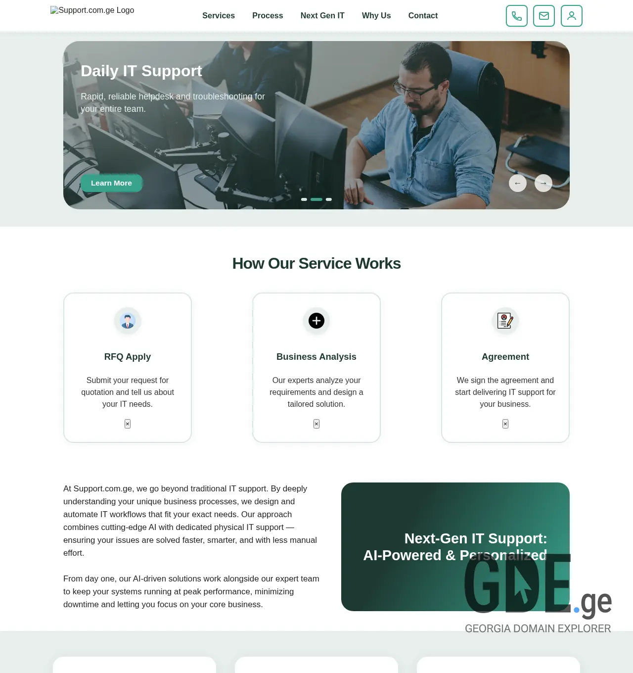 Screenshot of the site support.com.ge at 2025-11-30