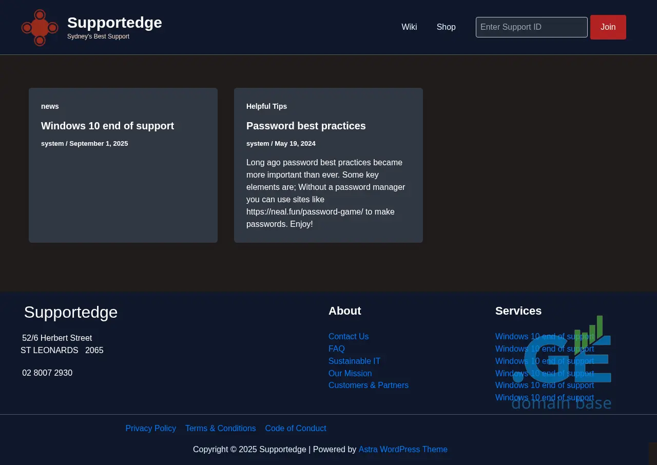 Screenshot of the site supported.ge at 2025-09-18