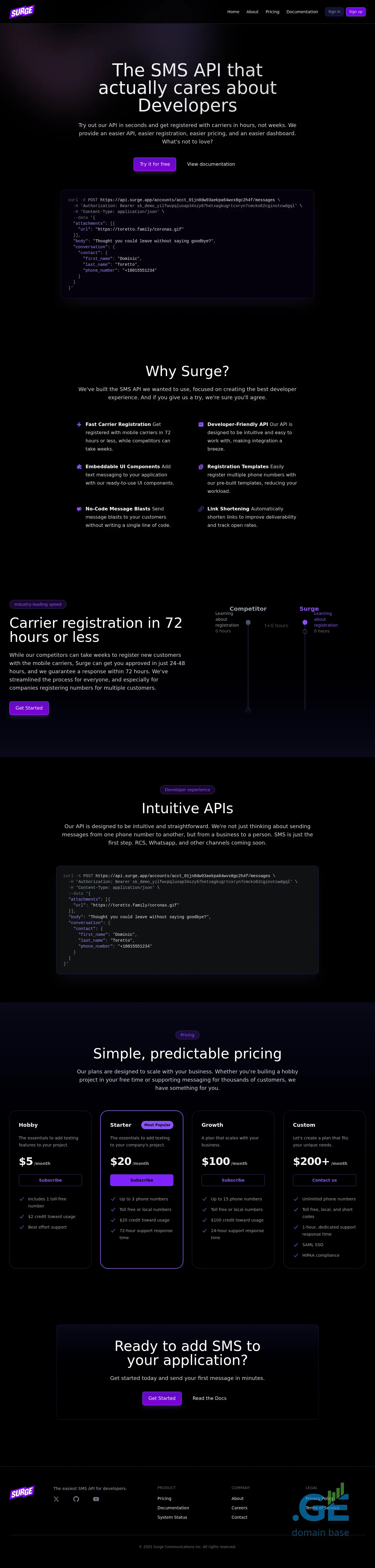 Screenshot of the site sur.ge
