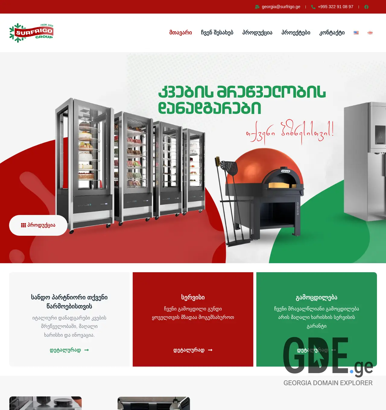 Screenshot of the site surfrigo.ge at 2025-11-29