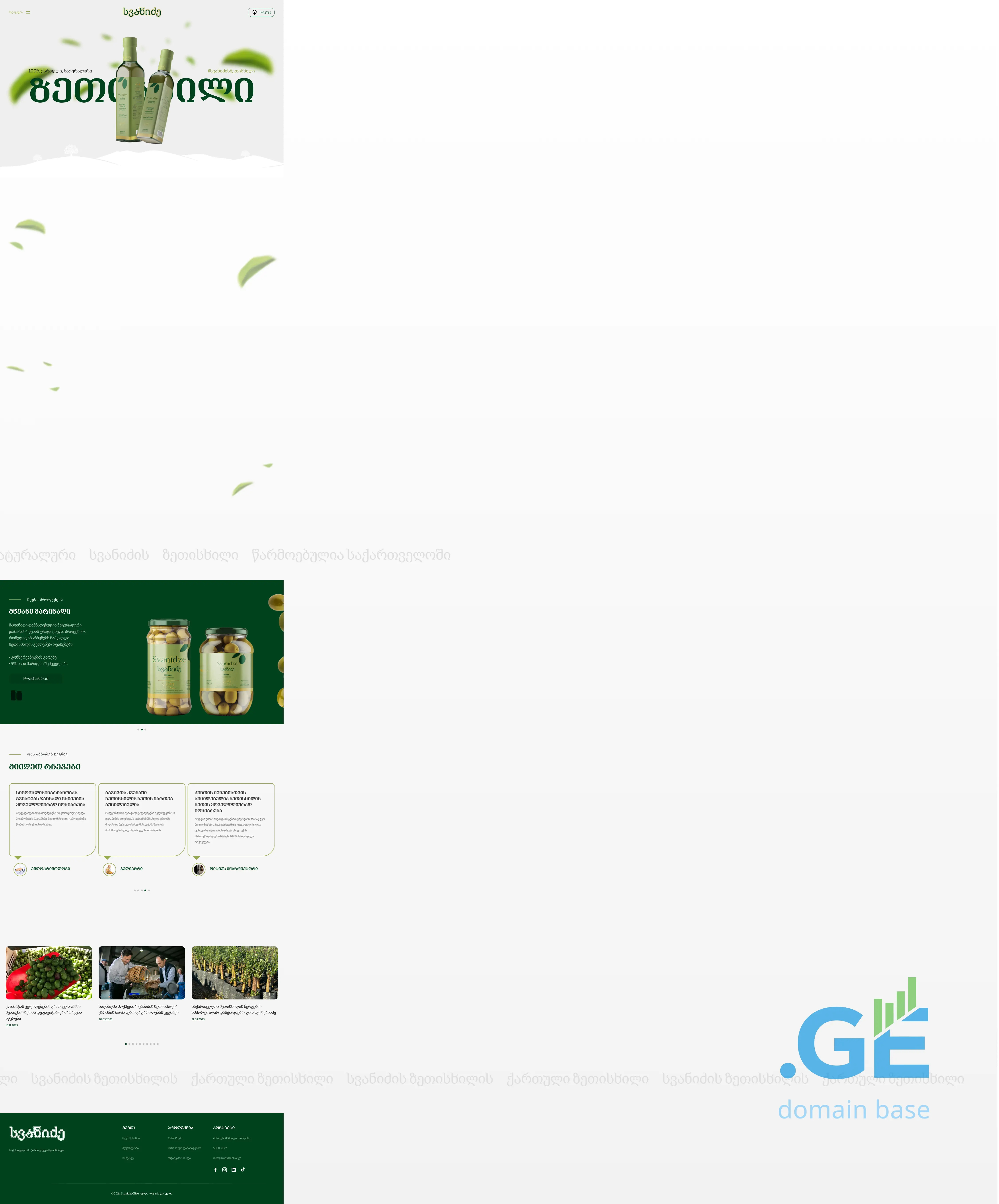Screenshot of the site svanidzeolive.ge