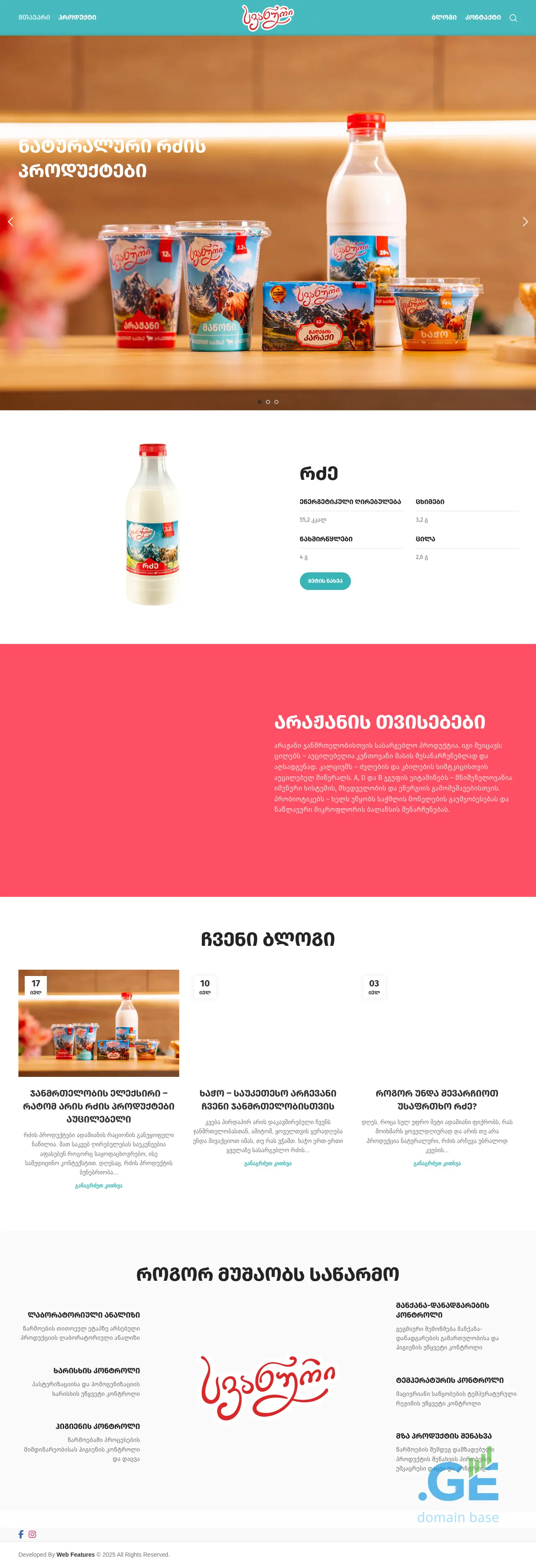 Screenshot of the site svanuri.ge