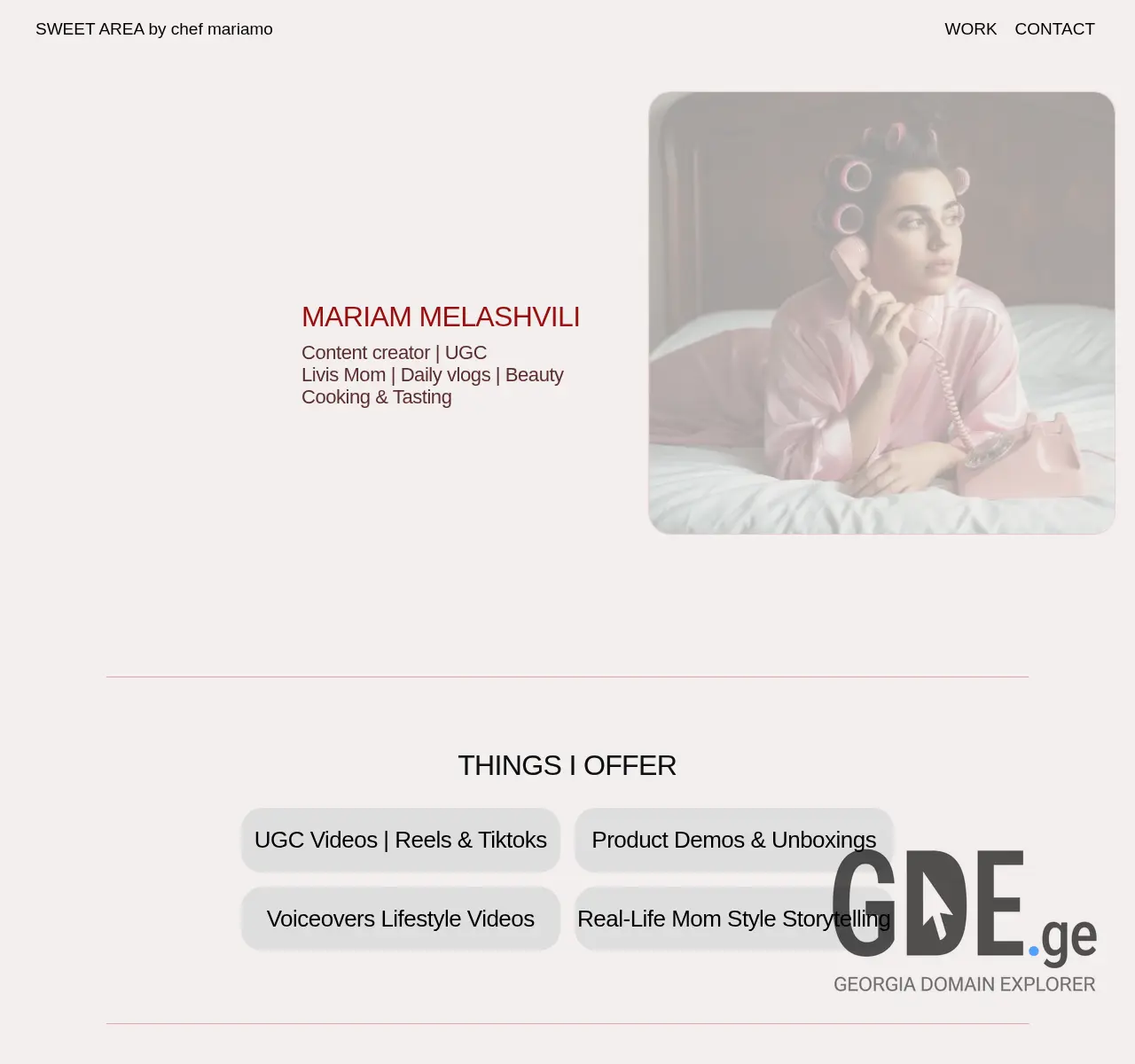 Screenshot of the site sweetarea.ge at 2025-11-24