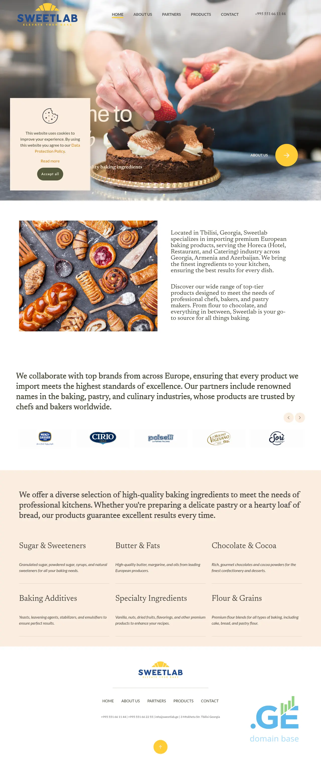 Screenshot of the site sweetlab.ge